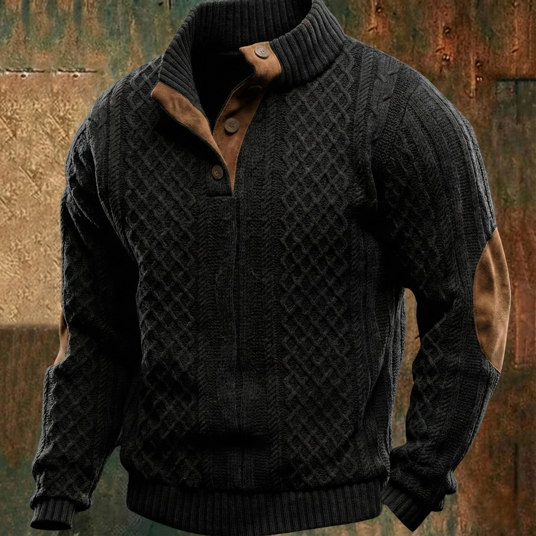 Erik | Kvalitní texturovaný svetr s knoflíky