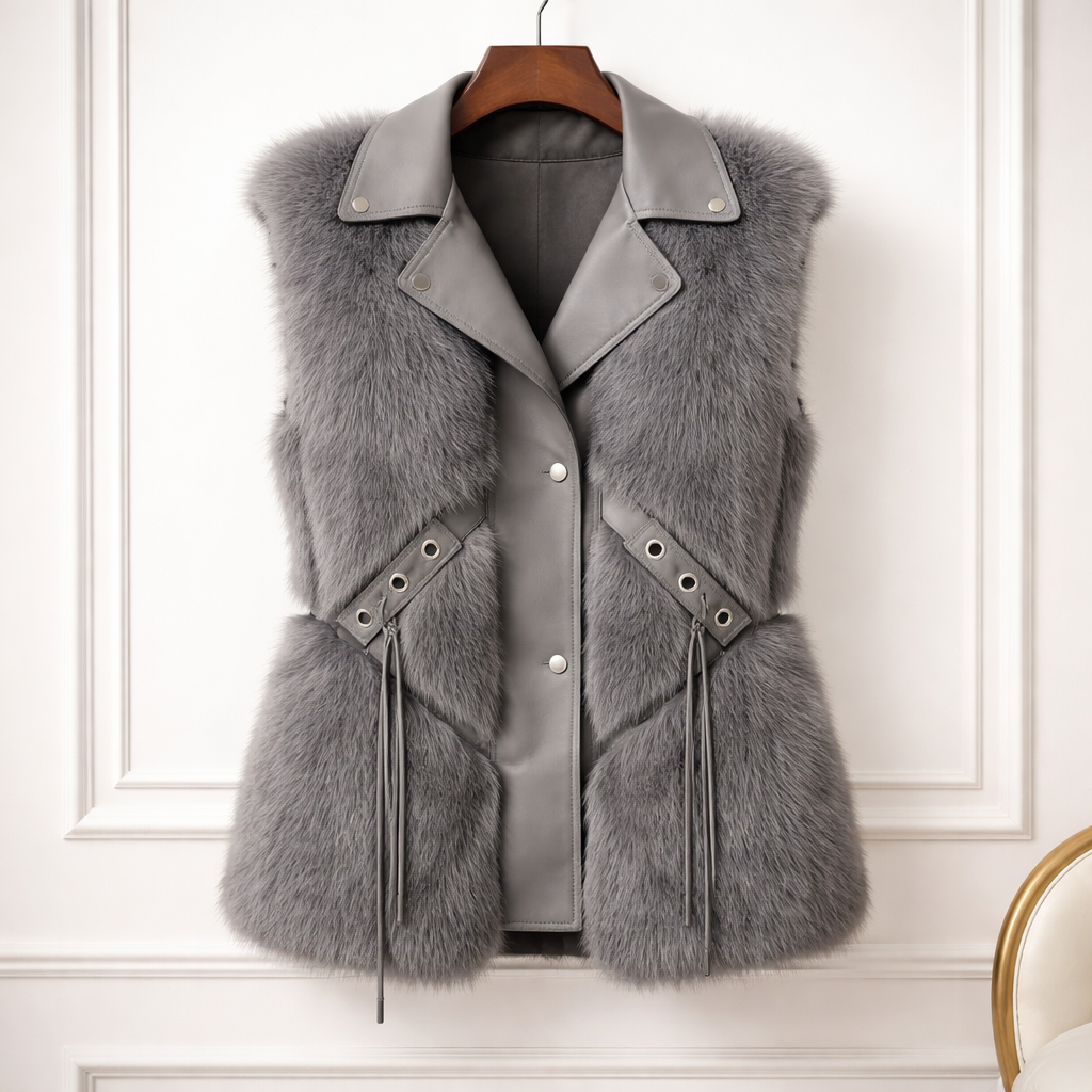 Milagros | Elegantní vesta s umělou kožešinou