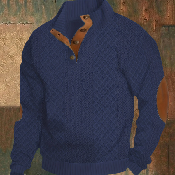 Erik | Kvalitní texturovaný svetr s knoflíky