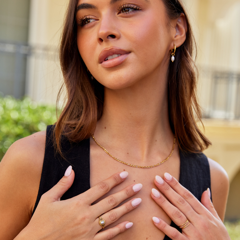 Królewski | vintage prsten s perlou