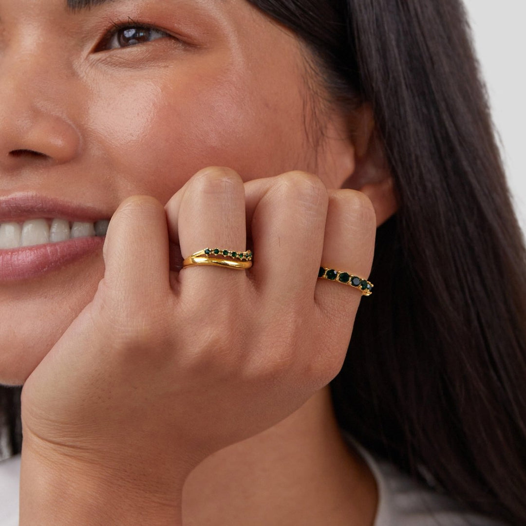 Mary | smaragdový, vícevrstvý prsten